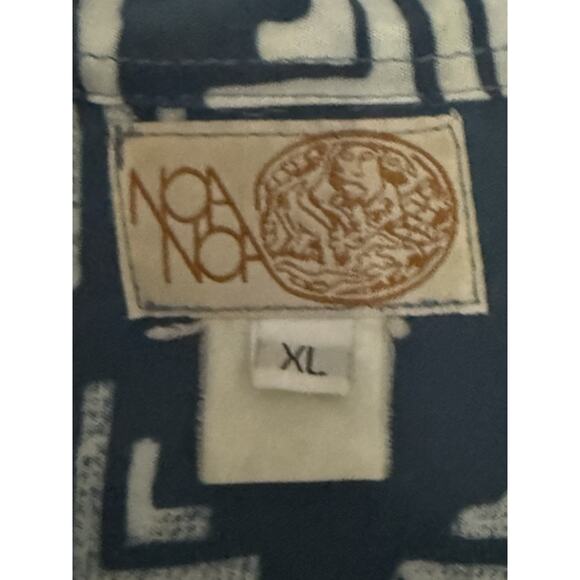 NOA NOA Hawaii Men's Hawaiian Short Sleeve Shirt Collared Blue Print XL - Picture 3 of 5